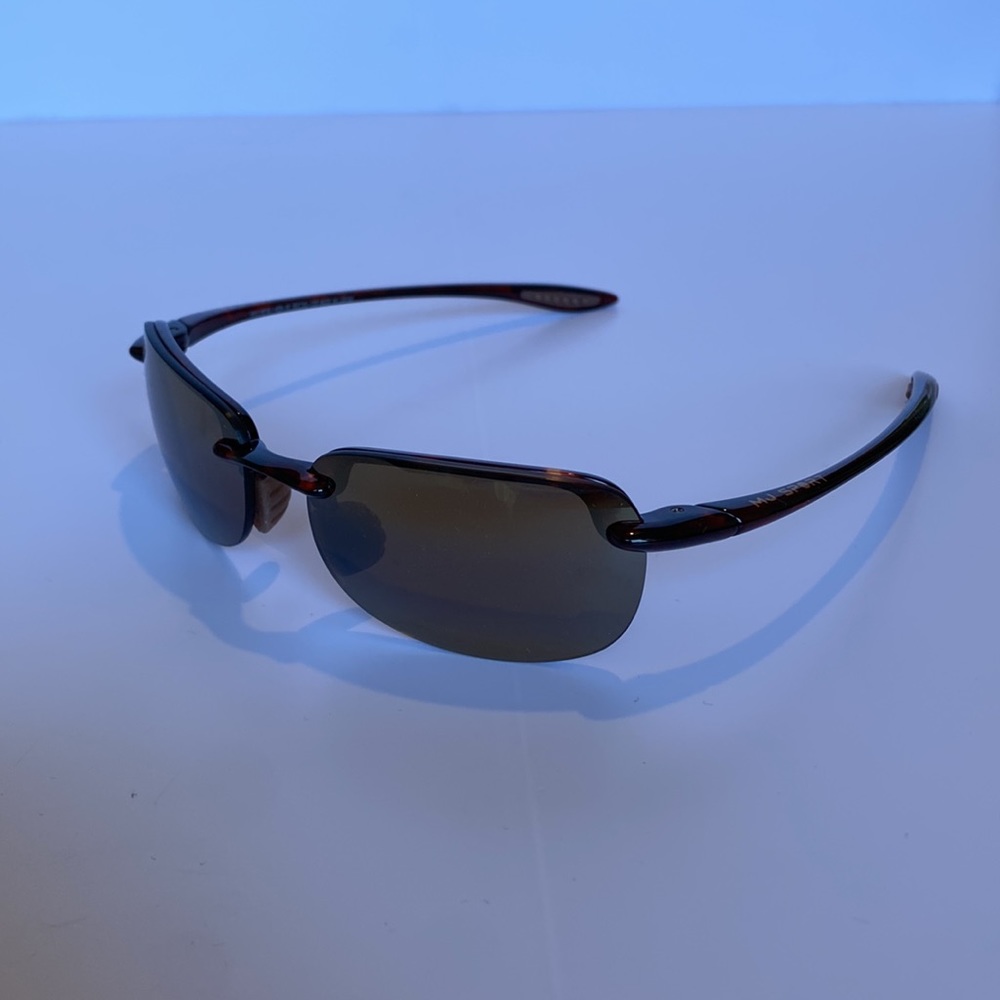Maui Jim SANDY BEACH Tortoise with Bronze Lens Polarized Rimless Sunglasses